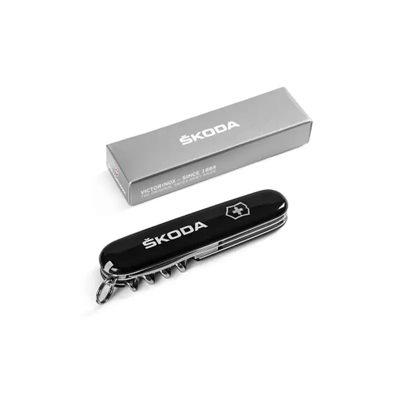 Billig Original Skoda Victorinox Spartan Taschenmesser Schriftzug Logo schwarz 000069692F