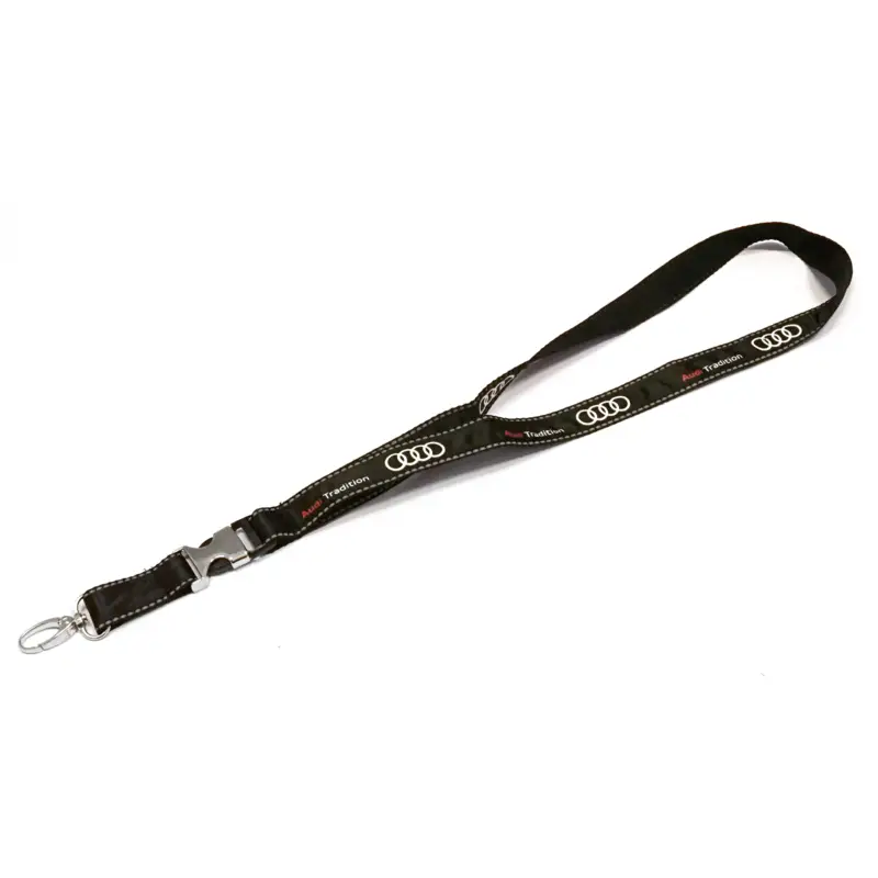Lanyard Audi Tradition Schlüsselband Ringe Logo Schlüsselring schwarz A8-8271 Sonderaktion