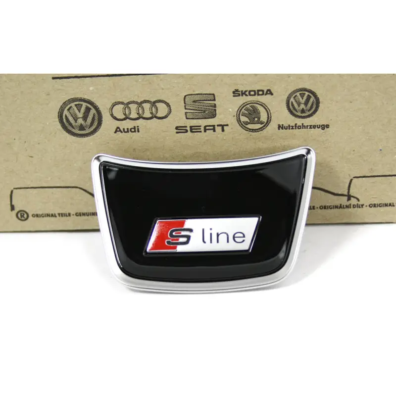 Sofort Bestellen Original Audi S-Line Abdeckung mitte für Sportlenkrad Interieur Blende Clip schwarz / chrom