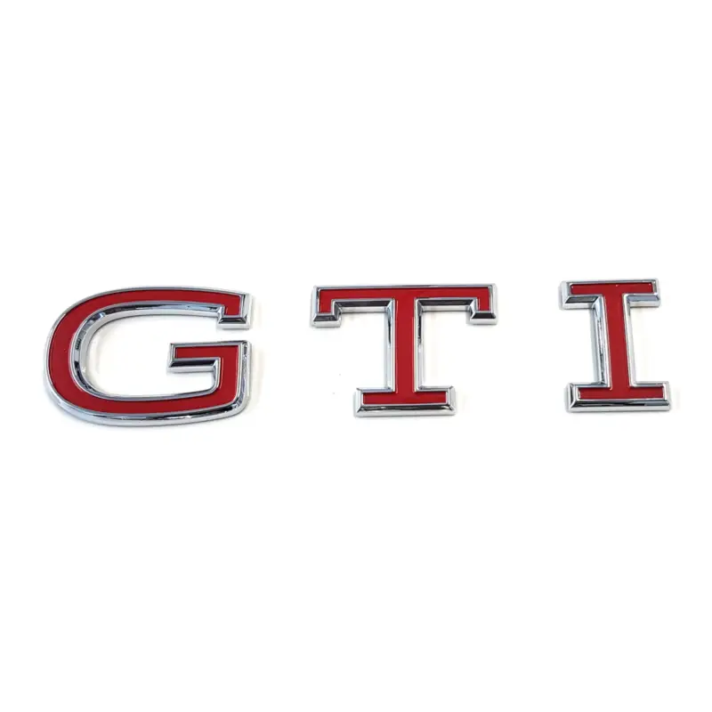 Beliebt Original VW Schriftzug GTI Emblem Logo Aufkleber rot chrom glänzend