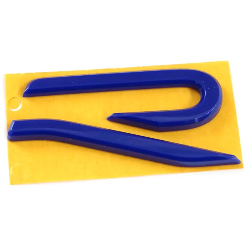 Original VW Schriftzug R Heckklappe Emblem Tuning Sport Logo Aufkleber Design blau Markenprodukt