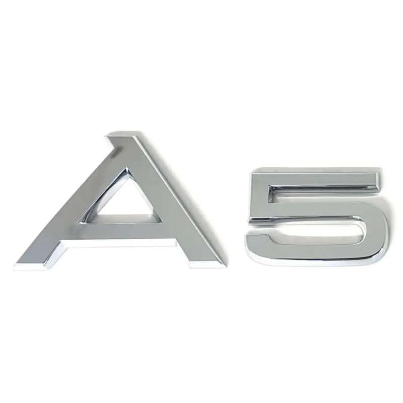 Markenware Original Audi Schriftzug A5 Emblem Logo Aufkleber Modellbezeichnung chrom glänzend 8T08537412ZZ