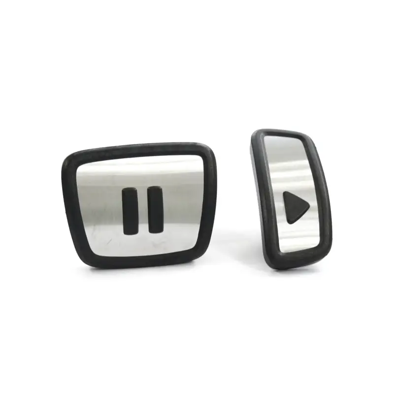 Mega-Angebot Original VW Pedalkappen Button Play & Pause Design Edelstahl Kappen 2-teilig