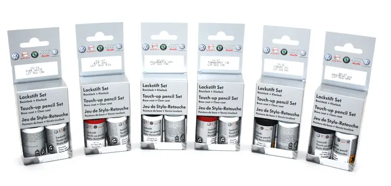 Lackstift-Set Original VW / Audi Basislack + Klarlack Lackstifte verschiedene Farben Neue Kollektion