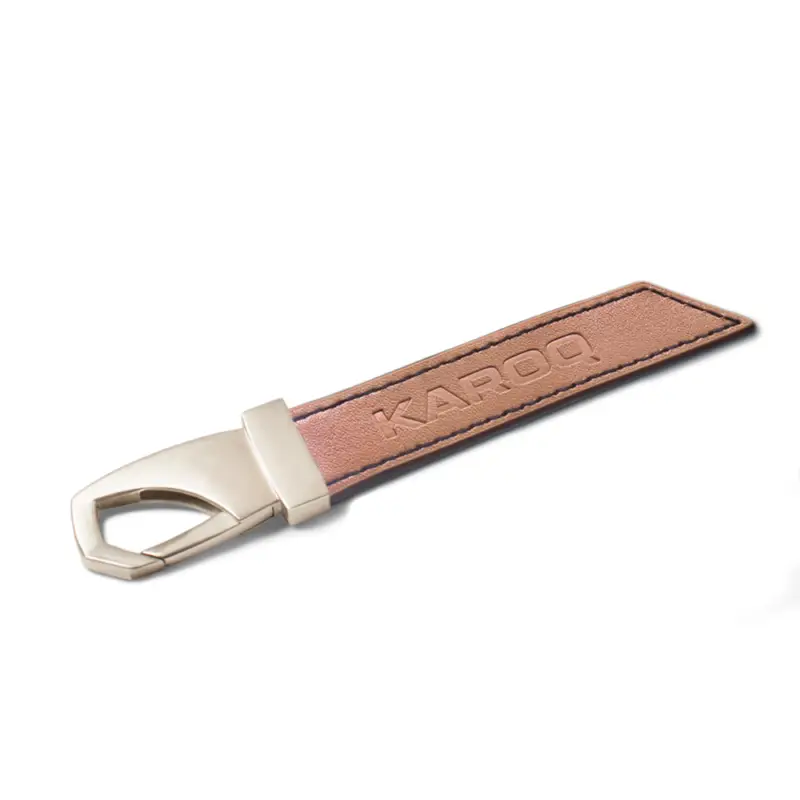 Finale Aktion Original Skoda Karoq Leder Schlüsselanhänger Karabiner Schlüsselring Accessoires