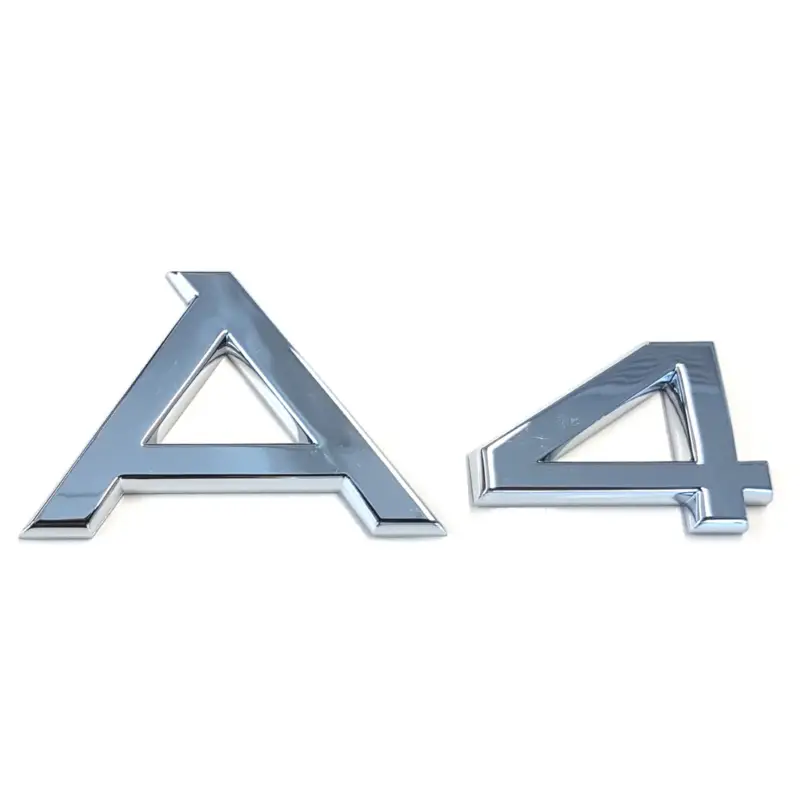 Original Audi Schriftzug A4 Emblem Logo Aufkleber Modellbezeichnung chrom glänzend 8H08537412ZZ Nur Heute