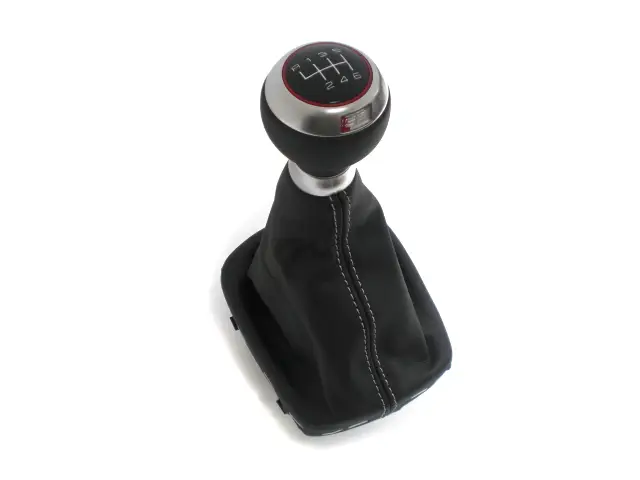 Rabatt Audi S3 A3 Original Leder Schaltknauf, schwarz/silber