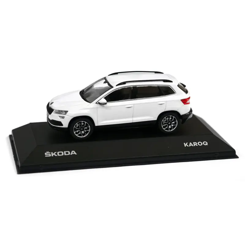 Top-Preis Original Skoda Karoq Modellauto 1:43 Miniatur Moon Weiß Metallic 5A7099300S9R