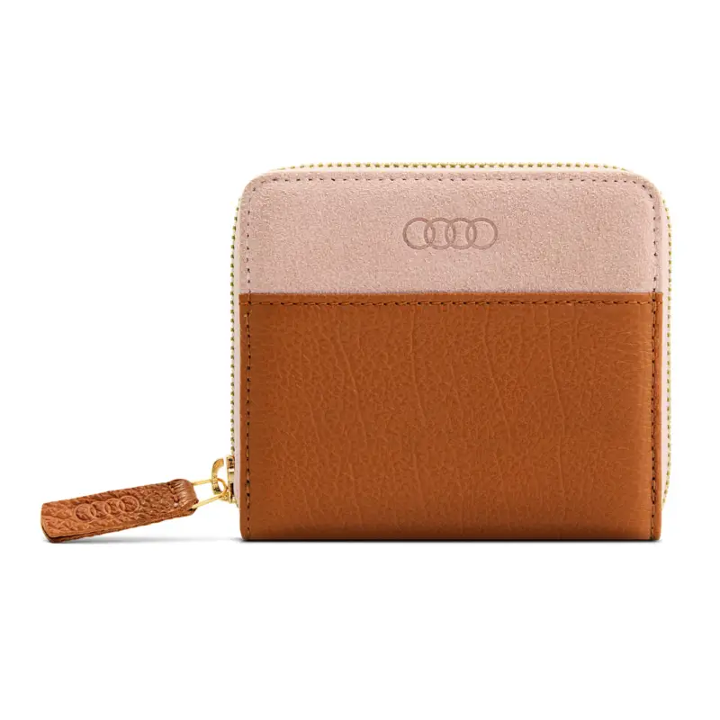 Original Audi Geldbörse Leder Damen Brieftasche RFID-Schutz Portemonnaie braun/rosé 3152101300 Preis Gesenkt