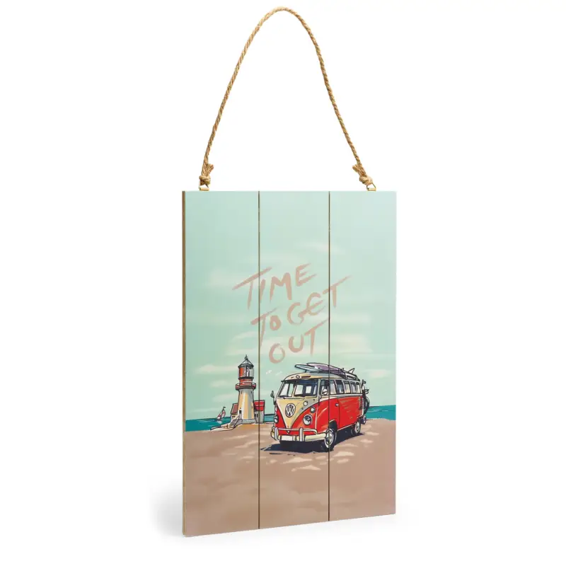 Solange Der Vorrat Reicht Original VW T1 Holzschild Schild Accessoires Bulli Strand Motiv Wandbild 1H2087002C