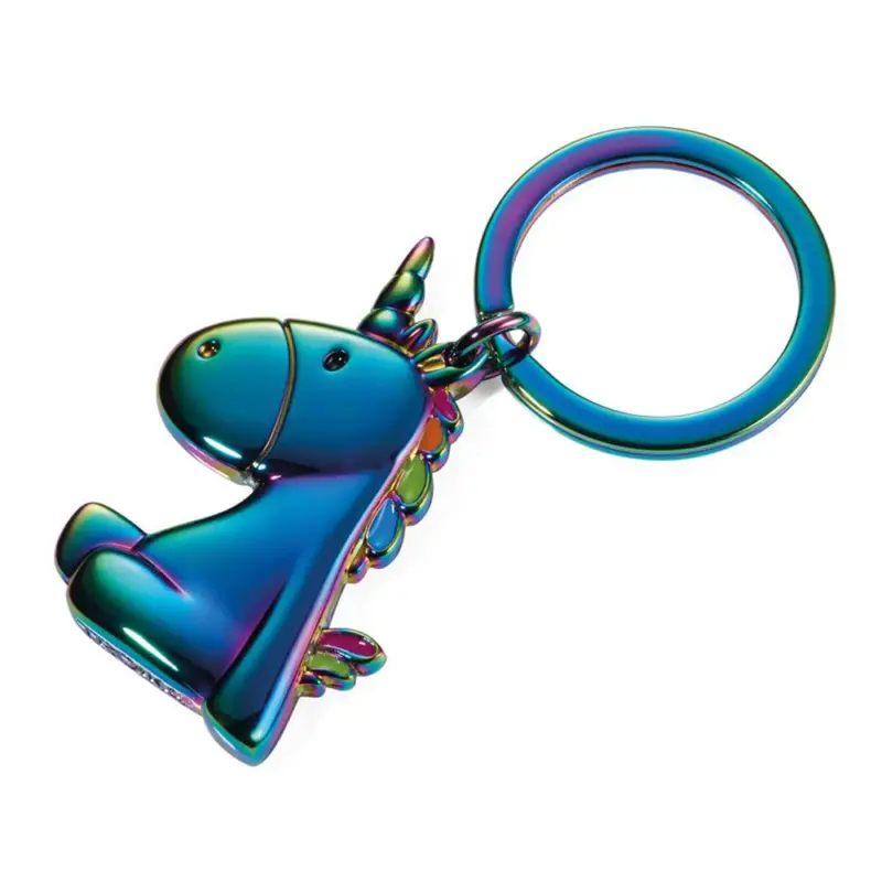 Ausverkauf Schlüsselanhänger EINHORN Anhänger matt Regenbogenfarben Unicorn Keyring KR17-08/MC