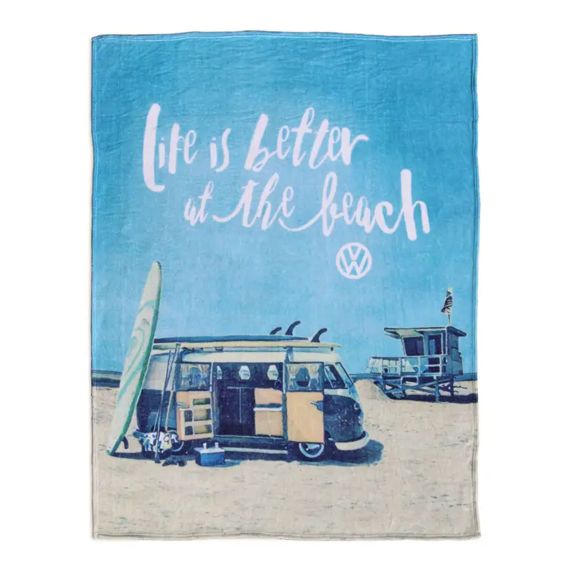 VW T1 Bus Fleecedecke 150x200cm Kuscheldecke Bettdecke Decke blau BUFL04 Online Kaufen