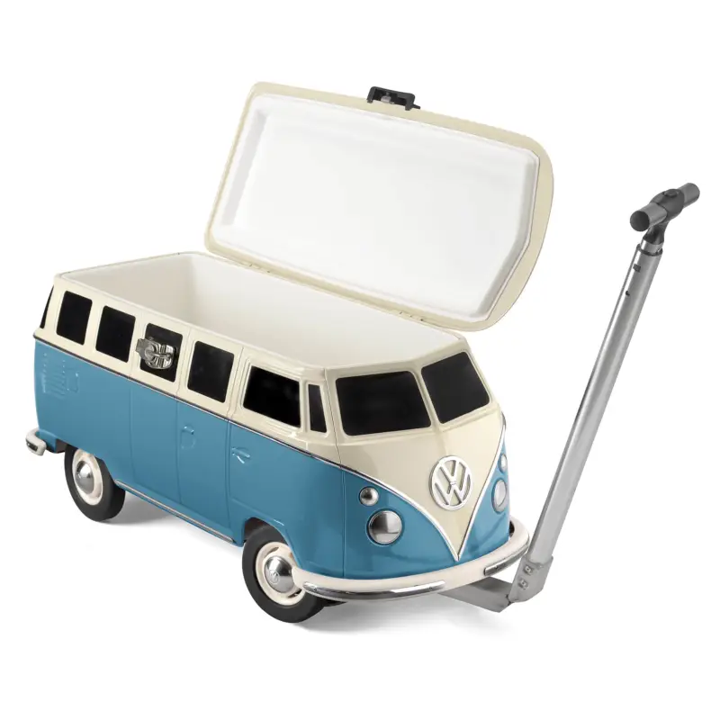 Wochenendangebot VW T1 Bulli Bus Fahrbare Kühlbox 30L blau Getränke Speisen OL0188-BL