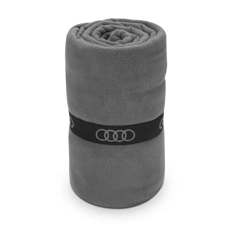 Original Audi Fleecedecke Decke Kuscheldecke Ringe Logo grau 3292500800 Highlight
