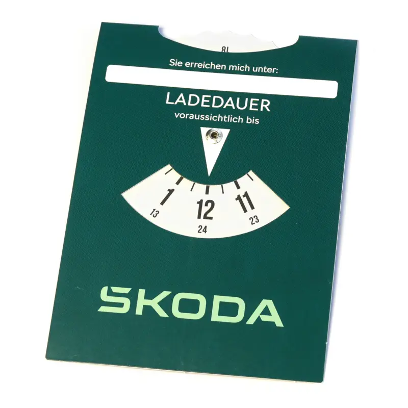 Bestseller Original Skoda Parkscheibe Parkuhr Ladezeit Parkzeit blau/grün 6U0050811