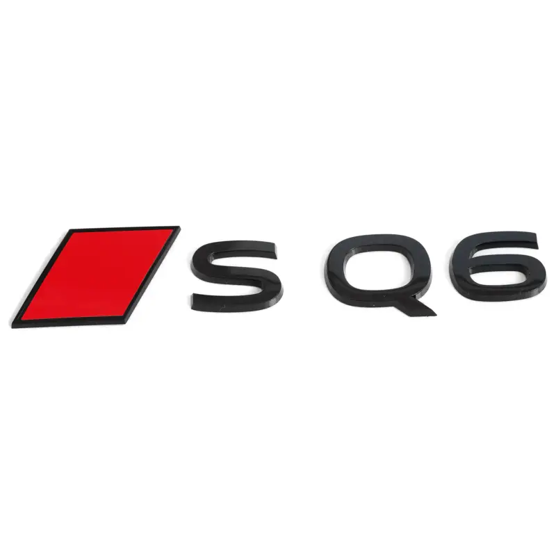 Sonderaktion Original Audi SQ6 e-tron Schriftzug hinten Emblem Audi Sport Raute schwarz/rot 85H853740B5FQ