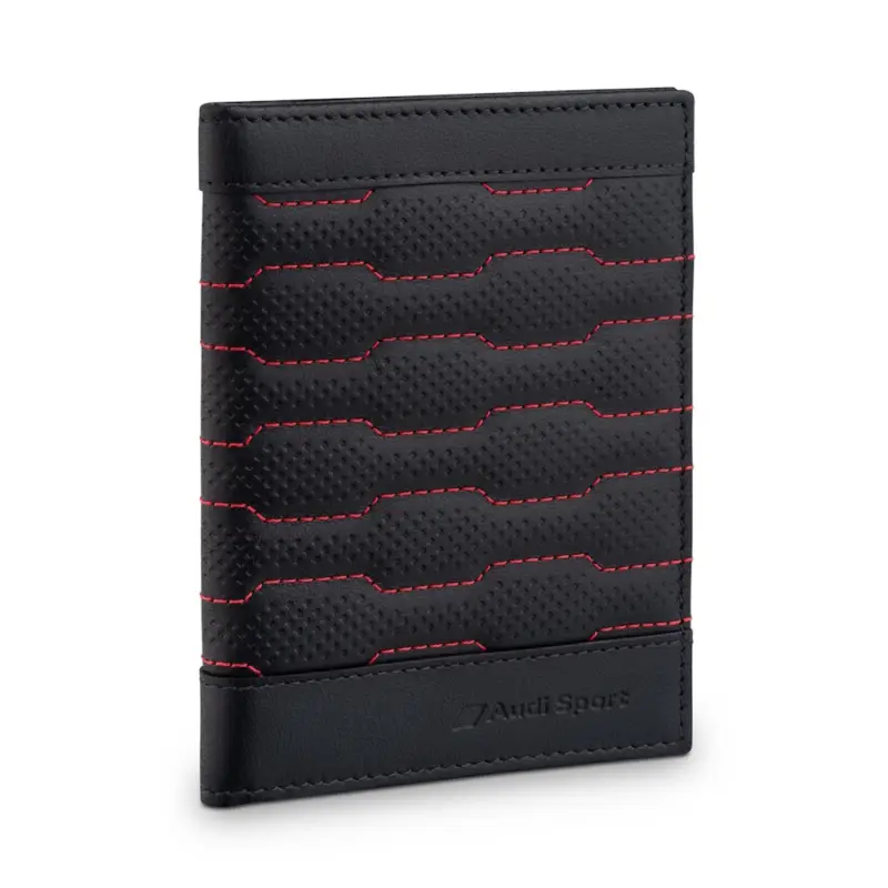 Original Audi Fahrzeugscheinhülle Leder Cover Fahrzeugpapiere RFID Etui schwarz/rot 3152601100 Kracherpreis
