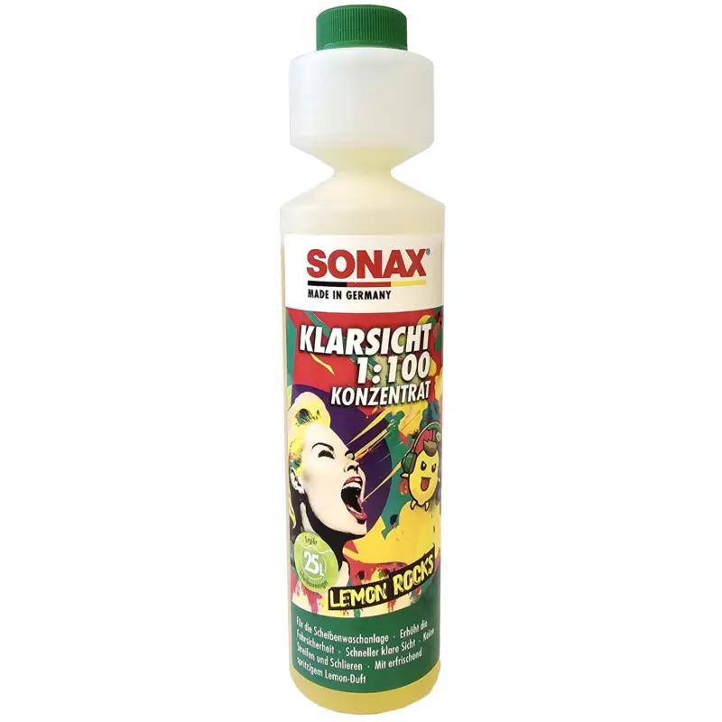 SONAX Scheibenreiniger Lemon Rocks Konzentrat 1:100 Wischwasser 250ml Sommer 03701410 Knallerangebot