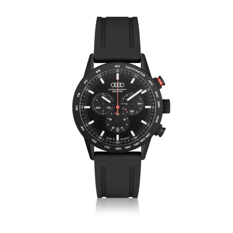 Wochenendangebot Original Audi Chronograph Armbanduhr Uhr Herren Ringe Logo schwarz 3102400400