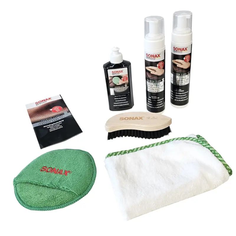 Direkt Vom Hersteller SONAX Premium Class Lederpflege Lederreiniger Lederbürste Microfasertuch Lederpflegecreme 02819410