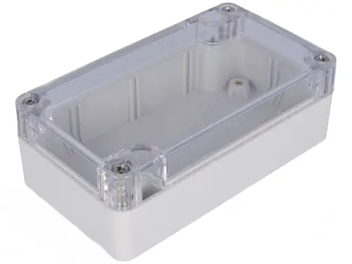 Sofort Bestellen Gehäuse 115 x 65 x 40mm G203C grau mit transparentem Deckel IP65