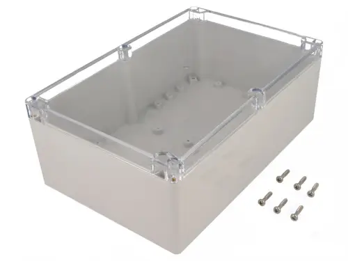 Neu Gehäuse G378C ABS grau/transp. IP65 265 x 185 x 95mm Velleman