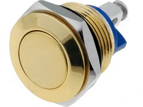Kracherpreis 18mm Drucktaster Vollmetal Messing/Gold farbig max 2A 48V