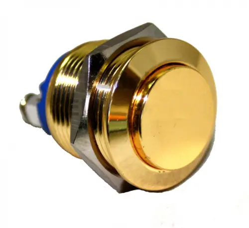 Sofort Bestellen 22mm Vollmetal Drucktaster Messing Farben Goldgelb 1x EIN max 48V 2A