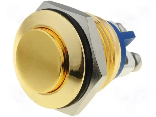 Schnäppchen Drucktaster 16mm Vollmetal Messing/Gold farbig max 2A 48V TYP-2