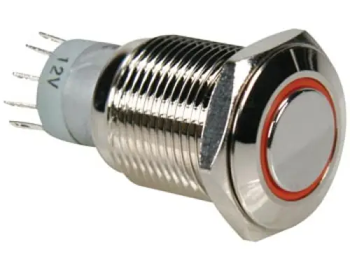 Meistverkauft Drucktaster R1600O 0,5A/230V SPDT mit orangener Beleuchtung Velleman