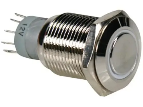 Drucktaster Taster R1600W 0,5A/230V SPDT mit weisser Beleuchtung Velleman 1x UM Wechselkontakt Garantierte Lieferung