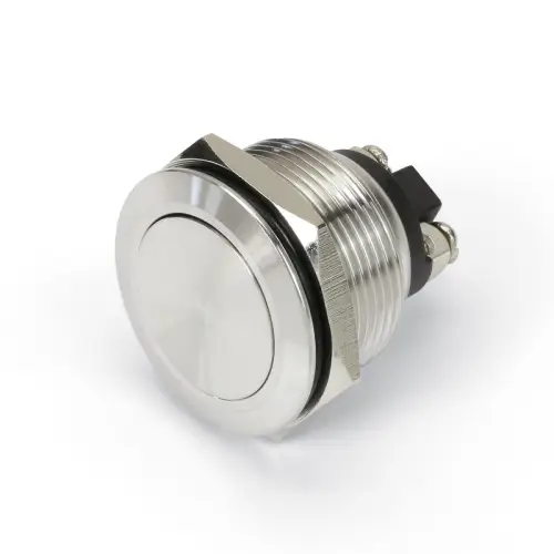 Knallerangebot 25mm Edelstahl Drucktaster Taster 1x (EIN) rund mit flacher Oberfläche für 22mm Lochbohrung