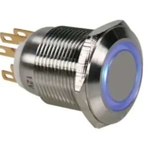 Top-Preis Vandalismusschutz Drucktaster Edelstahl R1900B 5A/250V SPDT blau beleuchtet Velleman