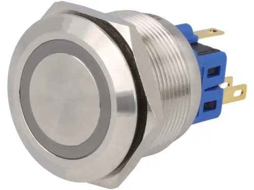 Vandalismusschutz Drucktaster Taster max 5A max 230V blau beleuchteter Ring Edelstahl Online Kaufen