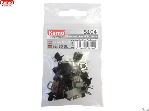 Neu Mikroschalter und Mikrotaster Sortiment ca 30Stück S104 Kemo