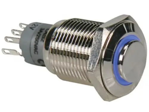 Schnäppchen Druckschalter R1710B 0,5A/230V SPDT blau beleuchtet Velleman