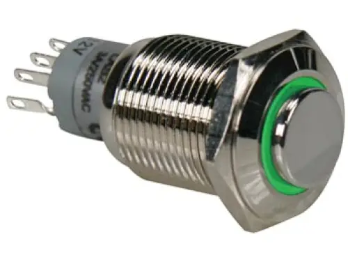Heißes Angebot Druckschalter R1710G 0,5A/230V SPDT grün beleuchtet Velleman