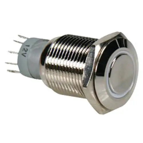Druckschalter Raster R1610W 0,5A/230V SPDT weiß beleuchtet Velleman Zertifiziert