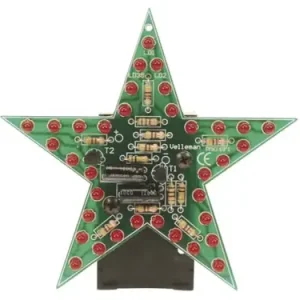 Blinkender LED-Stern mit roten LEDs 9V MK169R Velleman Bausatz WSSA169R WHADDA Markenware