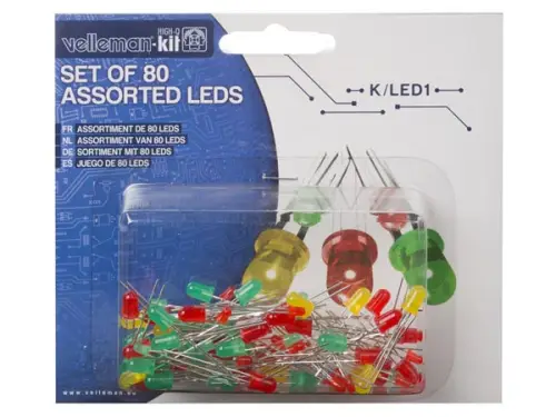 LED Sortiment 80 teilig 3mm und 5mm verschieden farbig K/LED1 Velleman Nur Für Kurze Zeit