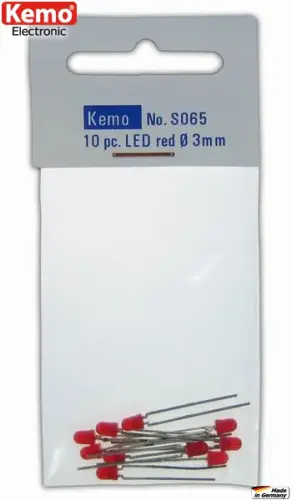 LED Ø 3 mm rot, 10 Stck. S065 Kemo Ausverkauf