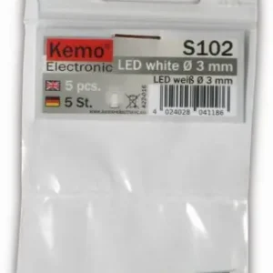 Neue Ware LED Ø 3 mm weiß, 5 Stck. S102 Kemo