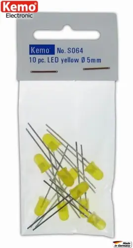 LED Ø 5 mm gelb 10 Stck. S064 Kemo Aktuell