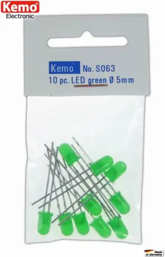 Knallerangebot LED Ø 5 mm grün 10 Stck. S063 Kemo
