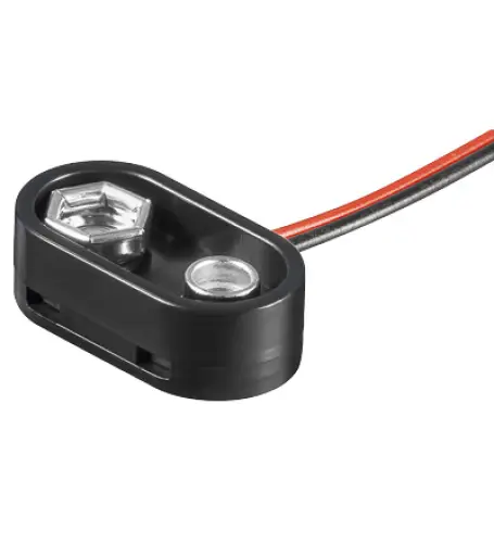 Zertifiziert Batterieclip für 9-V Blöcke T-Form Plastikgehäuse mit Schutzkragen