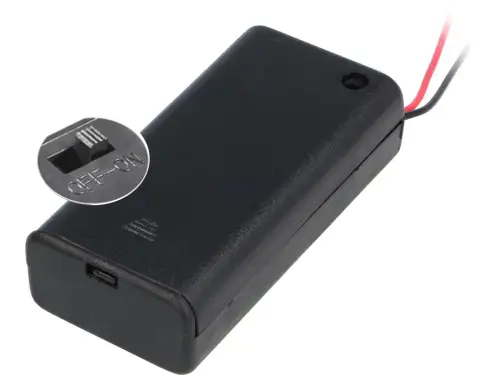 Billig Batterie Halter für 2 x Mignon AA mit Deckel, Schalter und Kabel