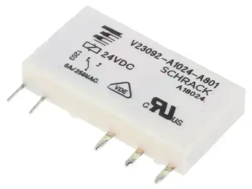 Heißes Angebot TE connectivity/Schrack Flachrelais Relais 24V DC max 6A/250V AC 1x UM (1x Wechselkontakte) V2309...